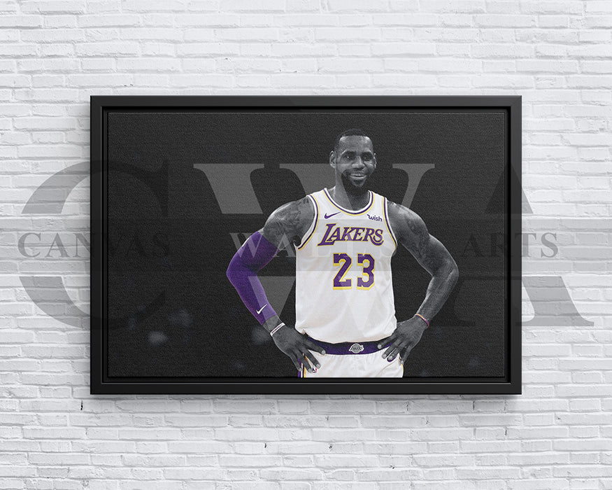 LeBron James Black & White Canvas Art Basketball Canvas Wall Art