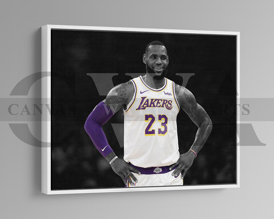 LeBron James Black & White Canvas Art Basketball Canvas Wall Art
