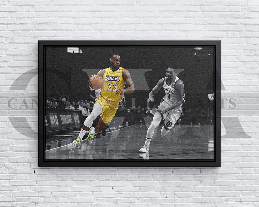 LeBron James Black & White Canvas Art Basketball Canvas Wall Art