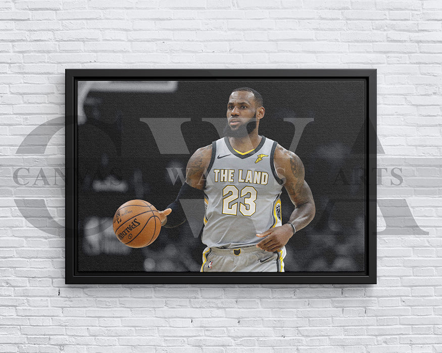 LeBron James Black & White Canvas Art Basketball Canvas Wall Art
