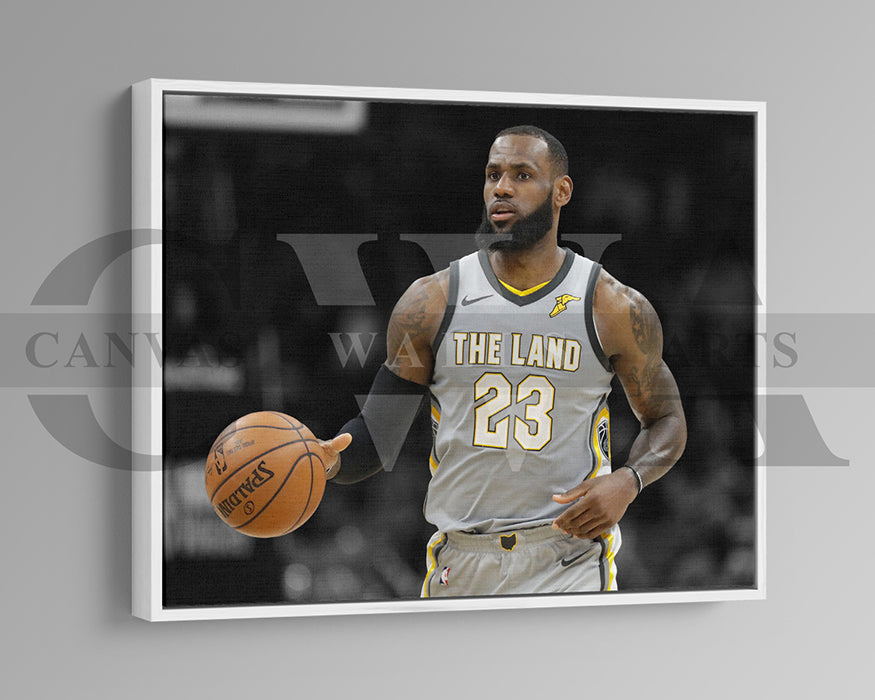 LeBron James Black & White Canvas Art Basketball Canvas Wall Art