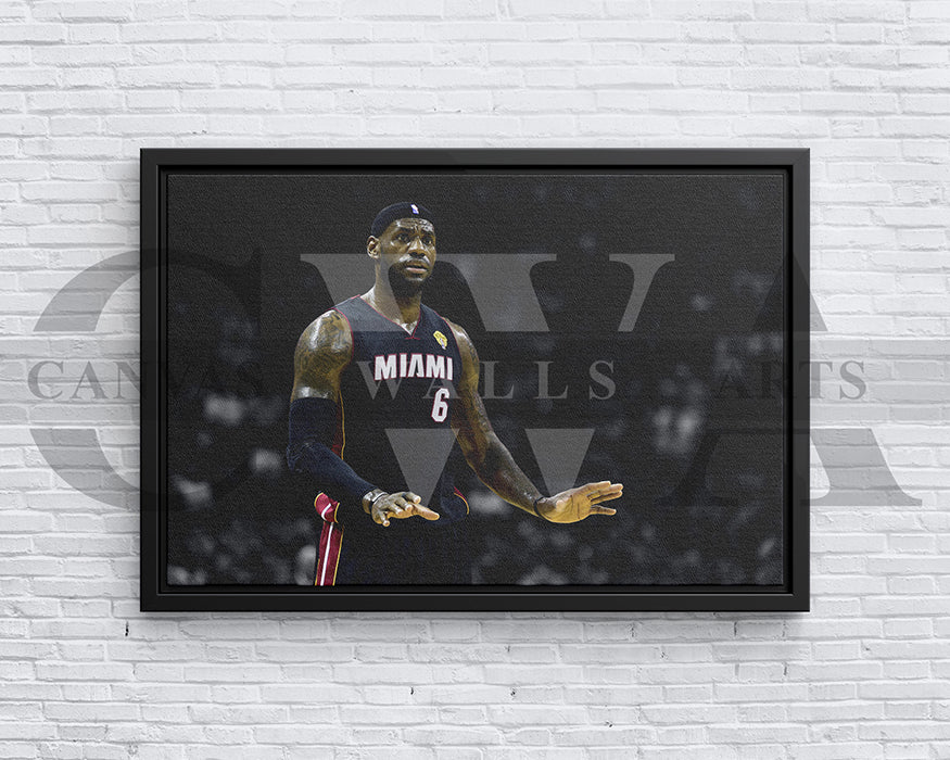 LeBron James Black & White Canvas Art Basketball Canvas Wall Art
