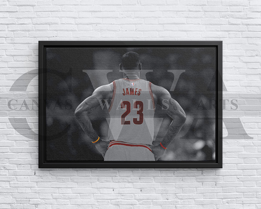 LeBron James Black & White Canvas Art Basketball Canvas Wall Art