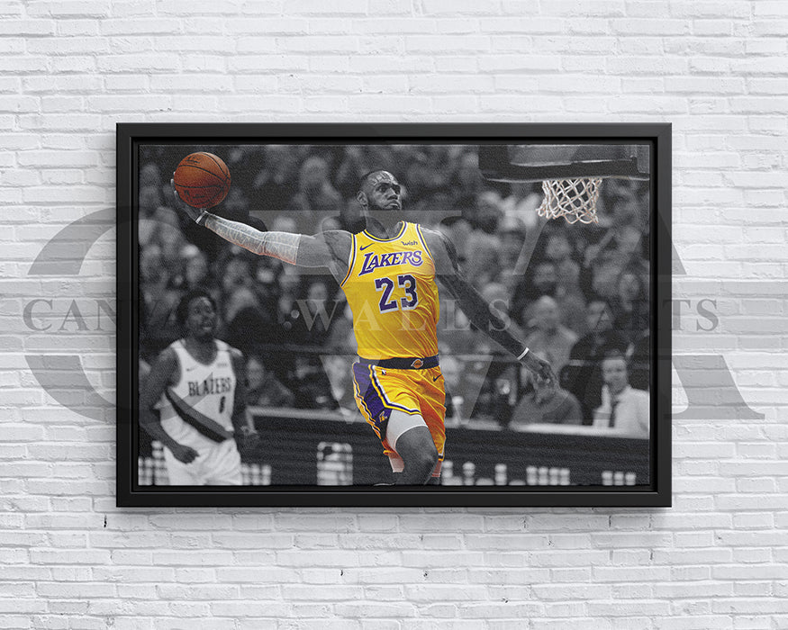 LeBron James Black & White Canvas Art Basketball Canvas Wall Art