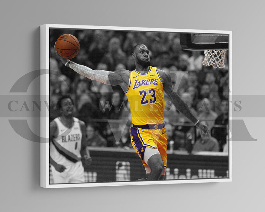 LeBron James Black & White Canvas Art Basketball Canvas Wall Art