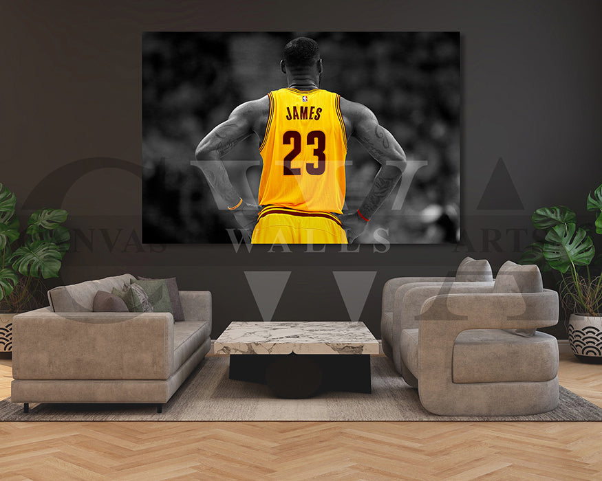 LeBron James Black & White Canvas Art Basketball Canvas Wall Art