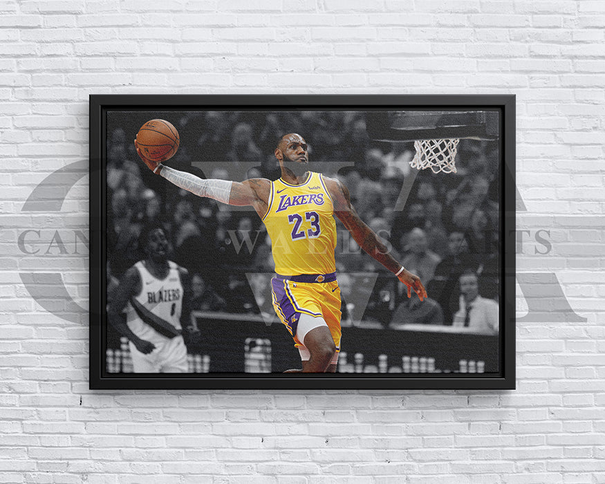 LeBron James Black & White Canvas Art Basketball Canvas Wall Art