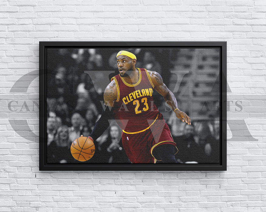 LeBron James Black & White Canvas Art Basketball Canvas Wall Art