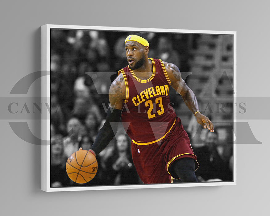LeBron James Black & White Canvas Art Basketball Canvas Wall Art