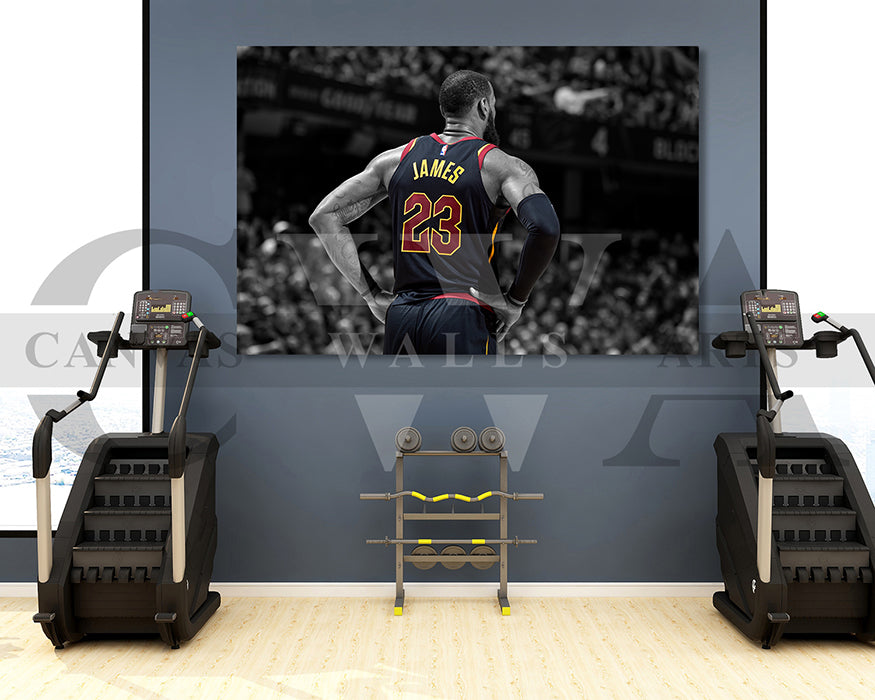 LeBron James Black & White Canvas Art Basketball Canvas Wall Art