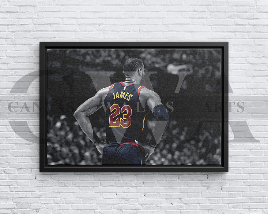 LeBron James Black & White Canvas Art Basketball Canvas Wall Art