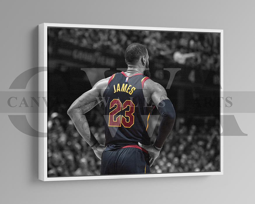 LeBron James Black & White Canvas Art Basketball Canvas Wall Art