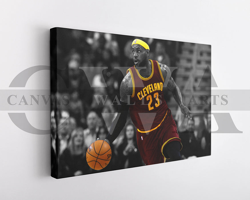LeBron James Black & White Canvas Art Basketball Canvas Wall Art