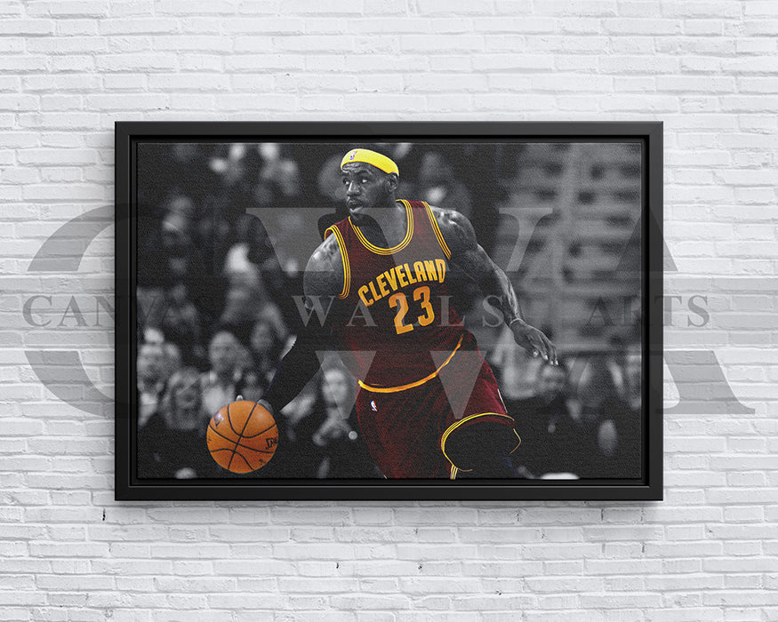LeBron James Black & White Canvas Art Basketball Canvas Wall Art