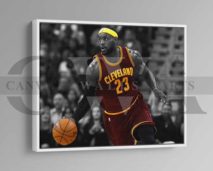 LeBron James Black & White Canvas Art Basketball Canvas Wall Art