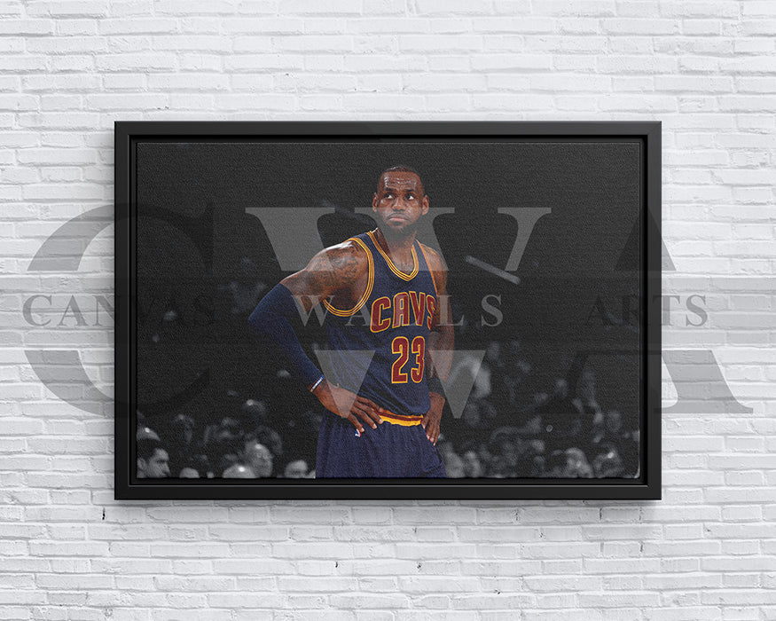 LeBron James Black & White Canvas Art Basketball Canvas Wall Art