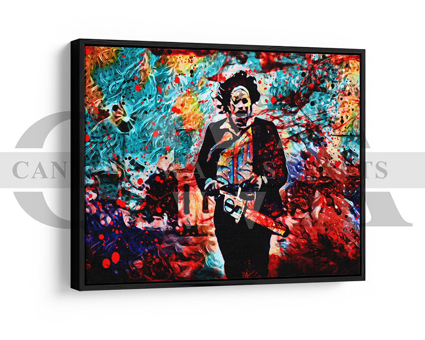 Leatherface Canvas Wall Art Abstract Movie Poster