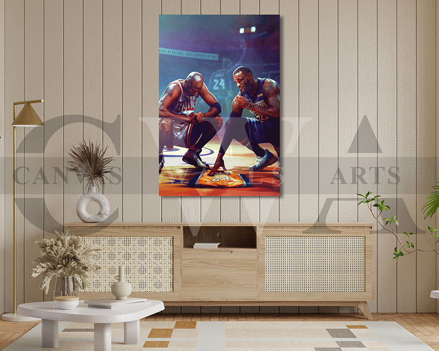 Lebron James & Michael Jordan Canvas Wall Art