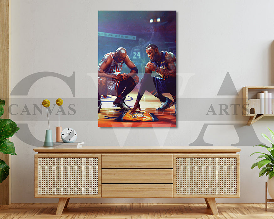 Lebron James & Michael Jordan Canvas Wall Art
