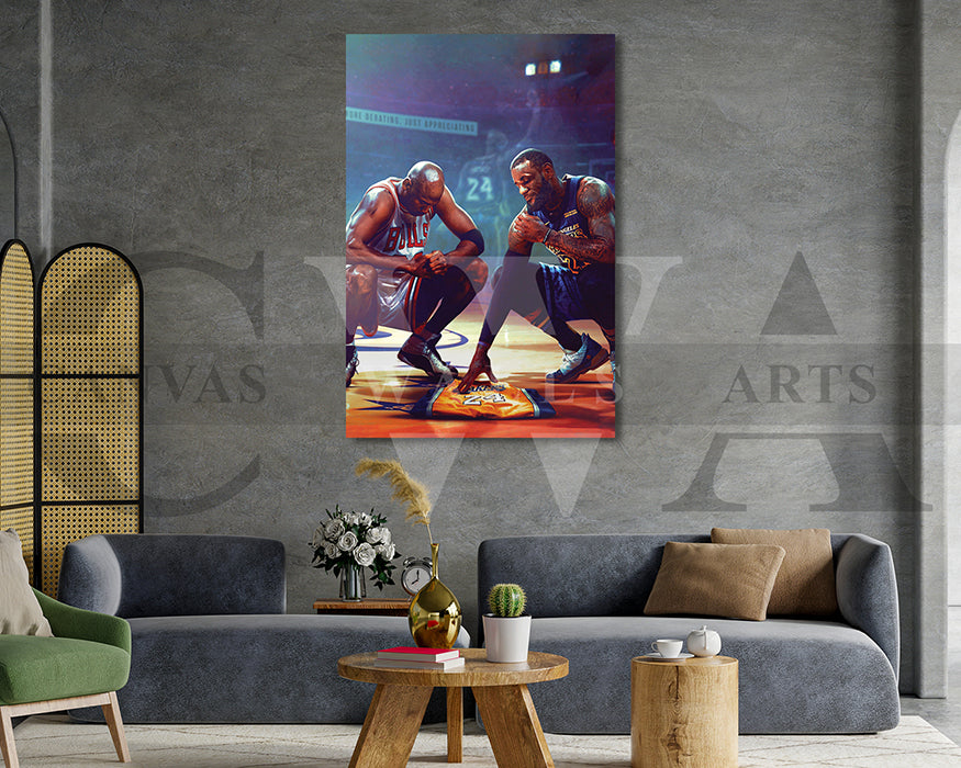 Lebron James & Michael Jordan Canvas Wall Art