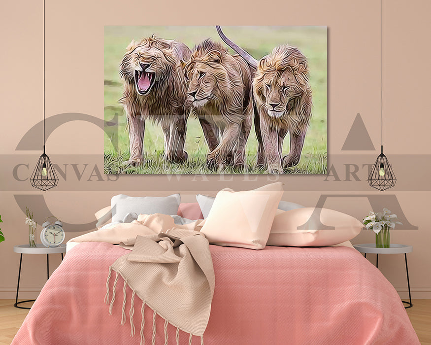 Lion Painting Canvas Wall Art Animal Poster Print