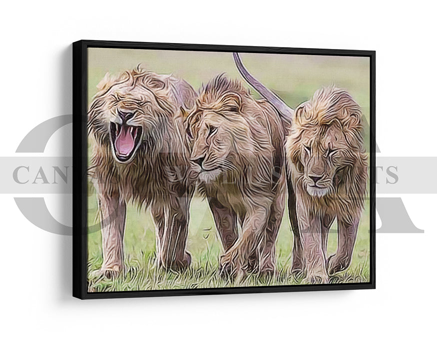 Lion Painting Canvas Wall Art Animal Poster Print