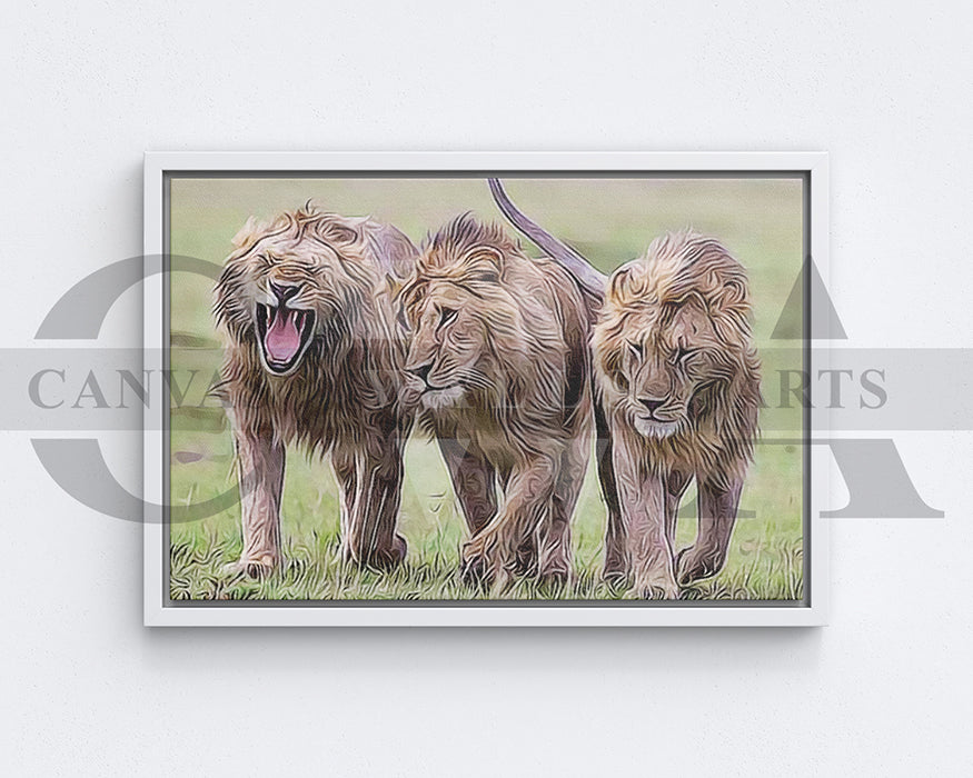 Lion Painting Canvas Wall Art Animal Poster Print