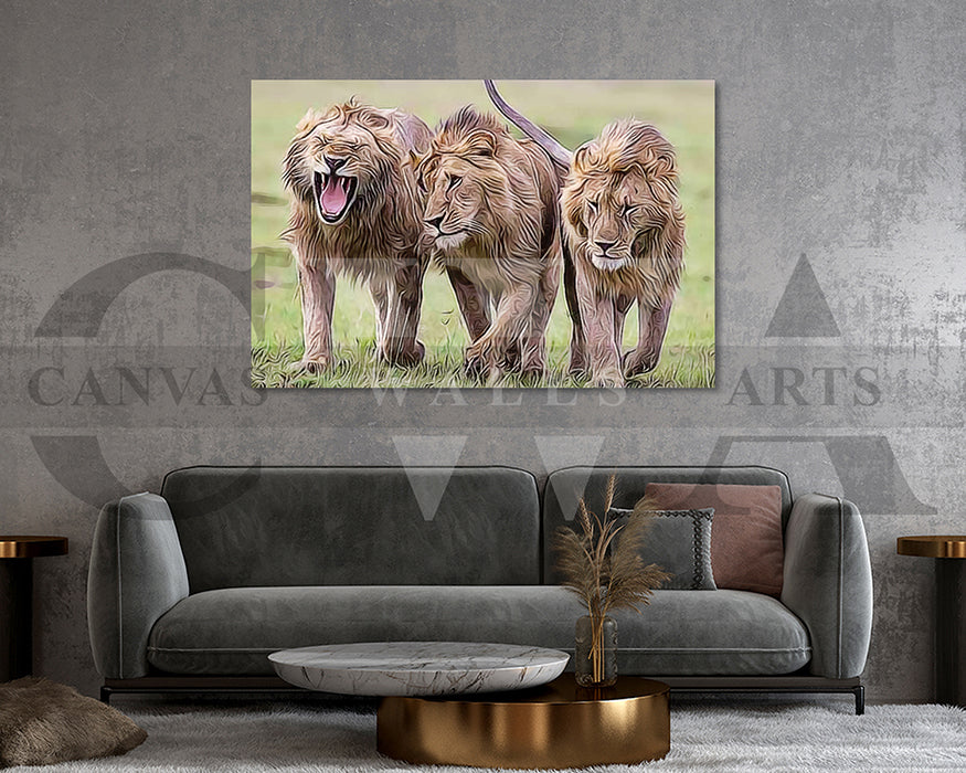 Lion Painting Canvas Wall Art Animal Poster Print