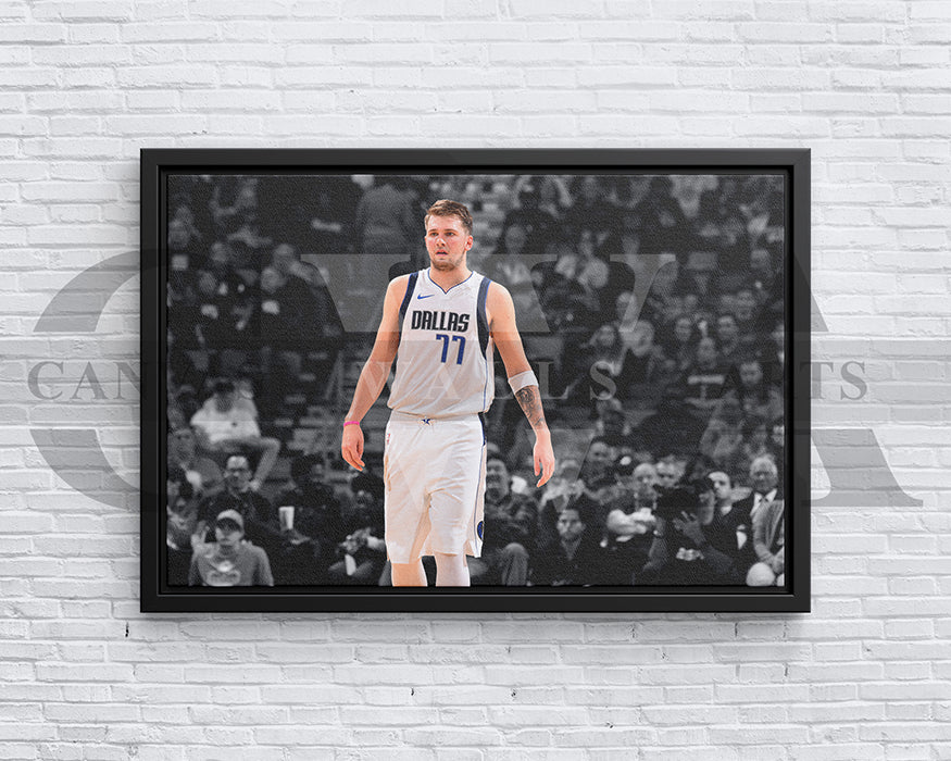 Luka Doncic Black & White Canvas Art Basketball Canvas Wall Art