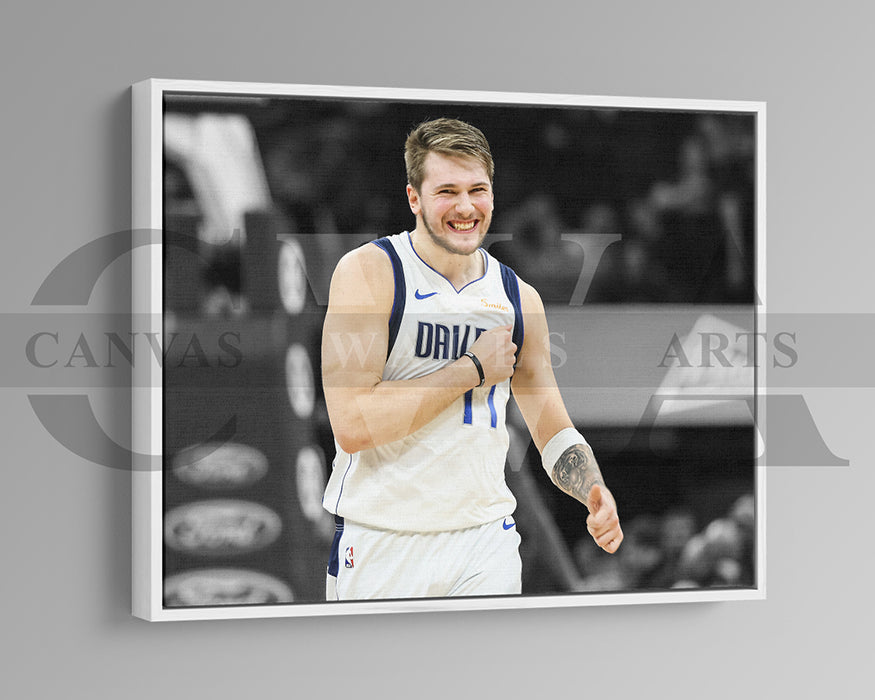 Luka Doncic Black & White Canvas Art Basketball Canvas Wall Art