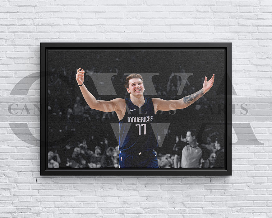 Luka Doncic Black & White Canvas Art Basketball Canvas Wall Art