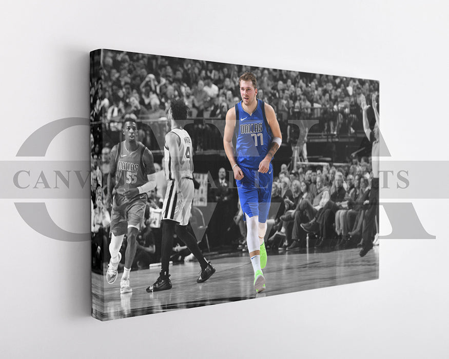 Luka Doncic Black & White Canvas Art Basketball Canvas Wall Art