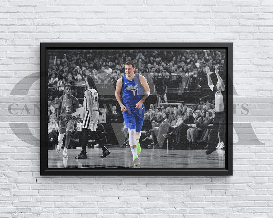 Luka Doncic Black & White Canvas Art Basketball Canvas Wall Art