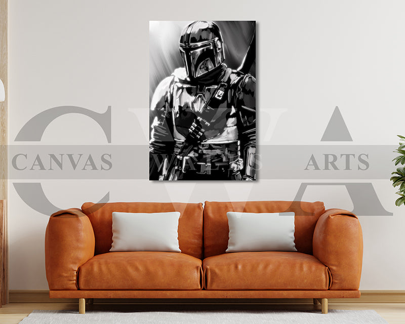Mandalorian Canvas Wall Art Abstract Movie Poster