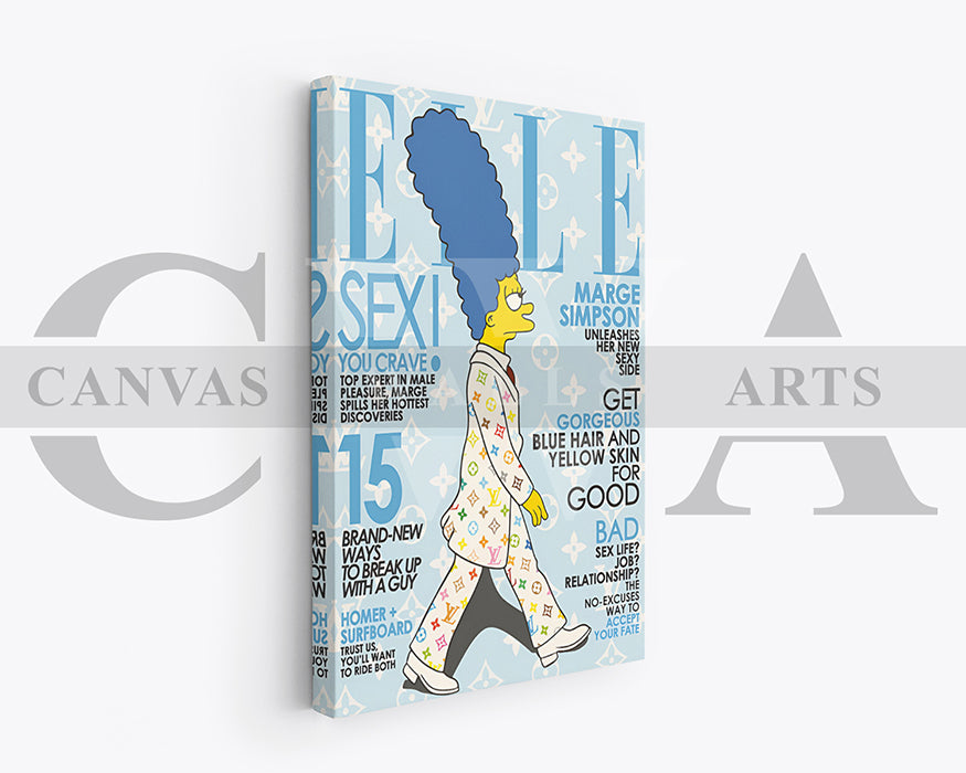Marge Simpson Fashion Week Canvas Print