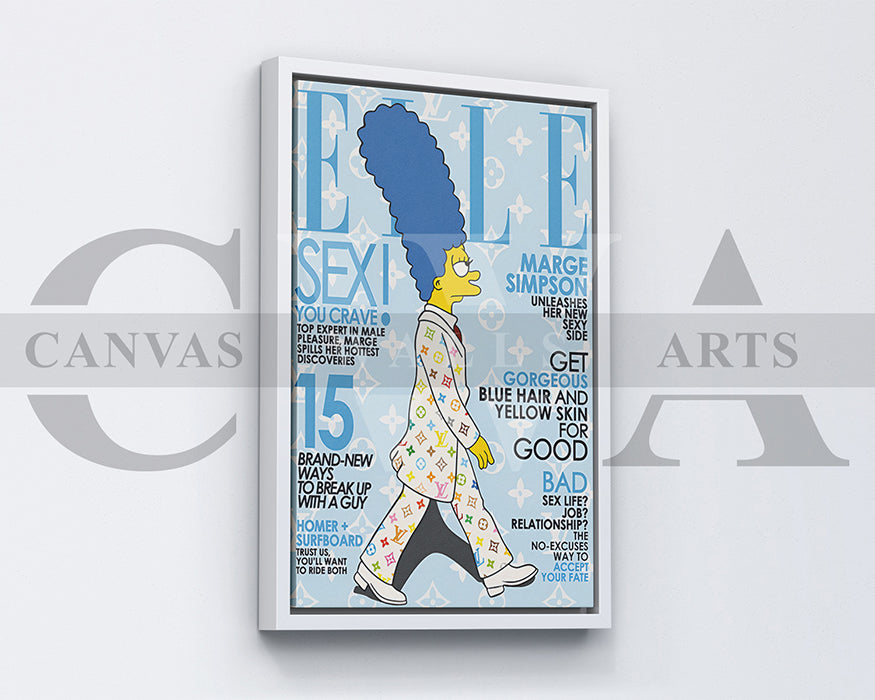 Marge Simpson Fashion Week Canvas Print