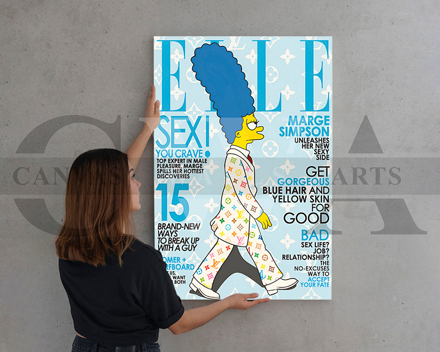 Marge Simpson Fashion Week Canvas Print