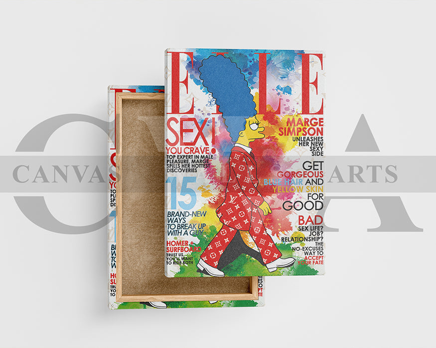 Marge Simpson Fashion Week Canvas Wall Art