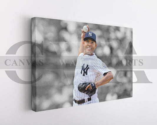 Mariano Rivera Black & White Canvas Art Baseball Canvas Wall Art