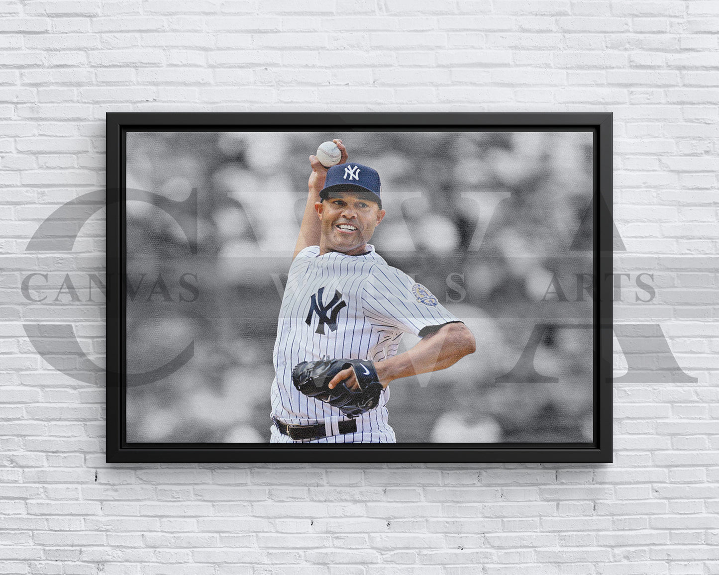 Mariano Rivera Black & White Canvas Art Baseball Canvas Wall Art
