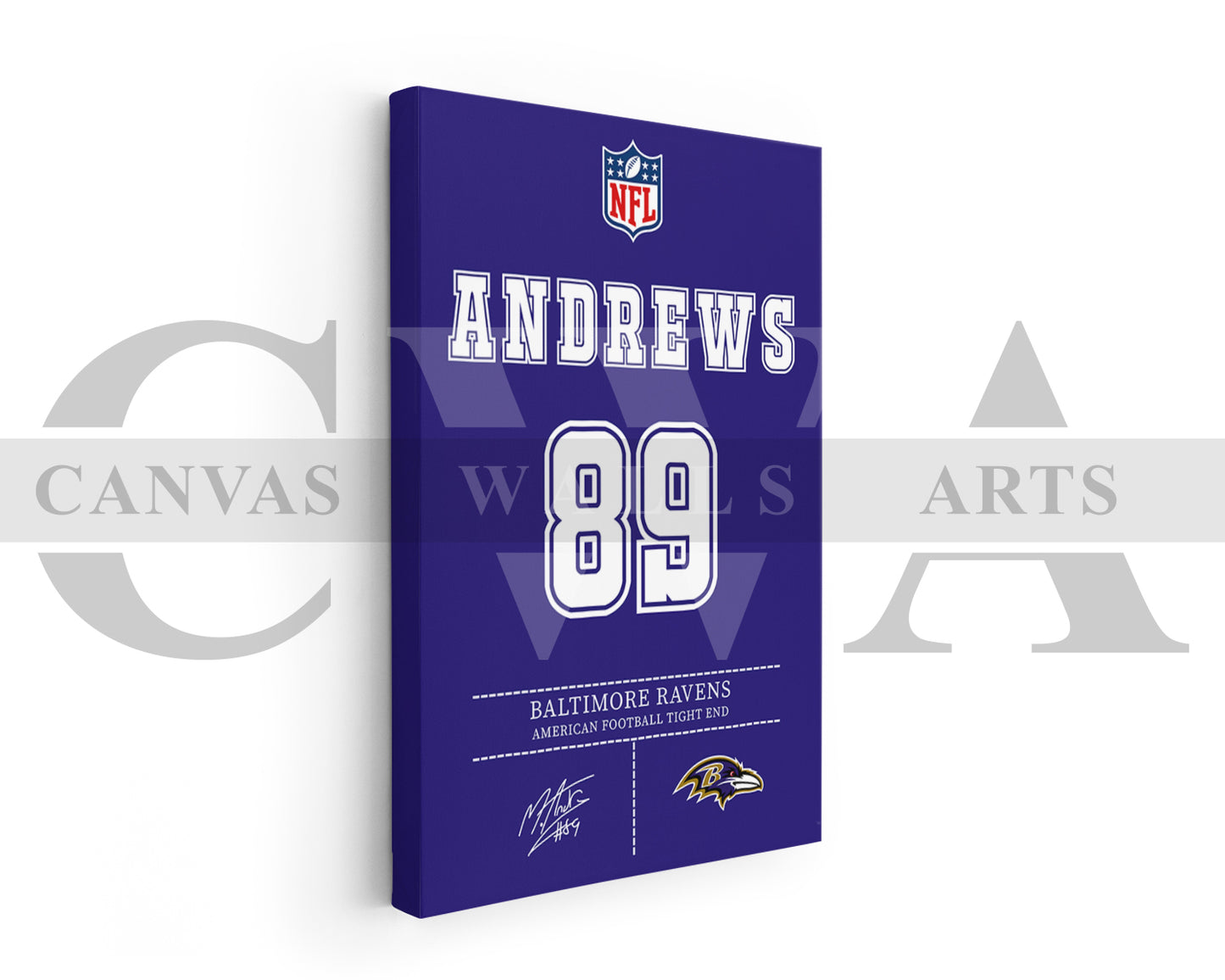 Mark Andrews Jersey Canvas Wall Art NFL Jersey Poster Print Sports Canvas Wall Art