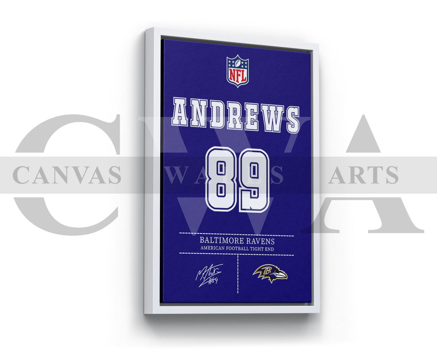 Mark Andrews Jersey Canvas Wall Art NFL Jersey Poster Print Sports Canvas Wall Art
