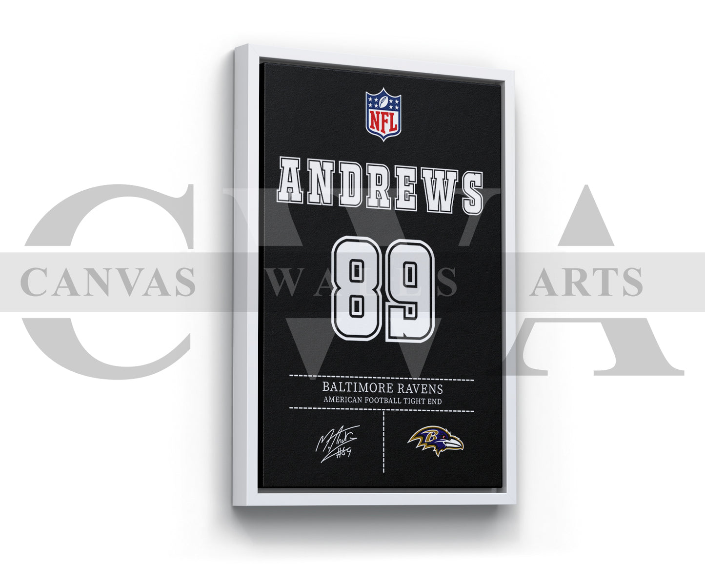 Mark Andrews Jersey Canvas Wall Art NFL Jersey Poster Print American Football Jersey Canvas Print