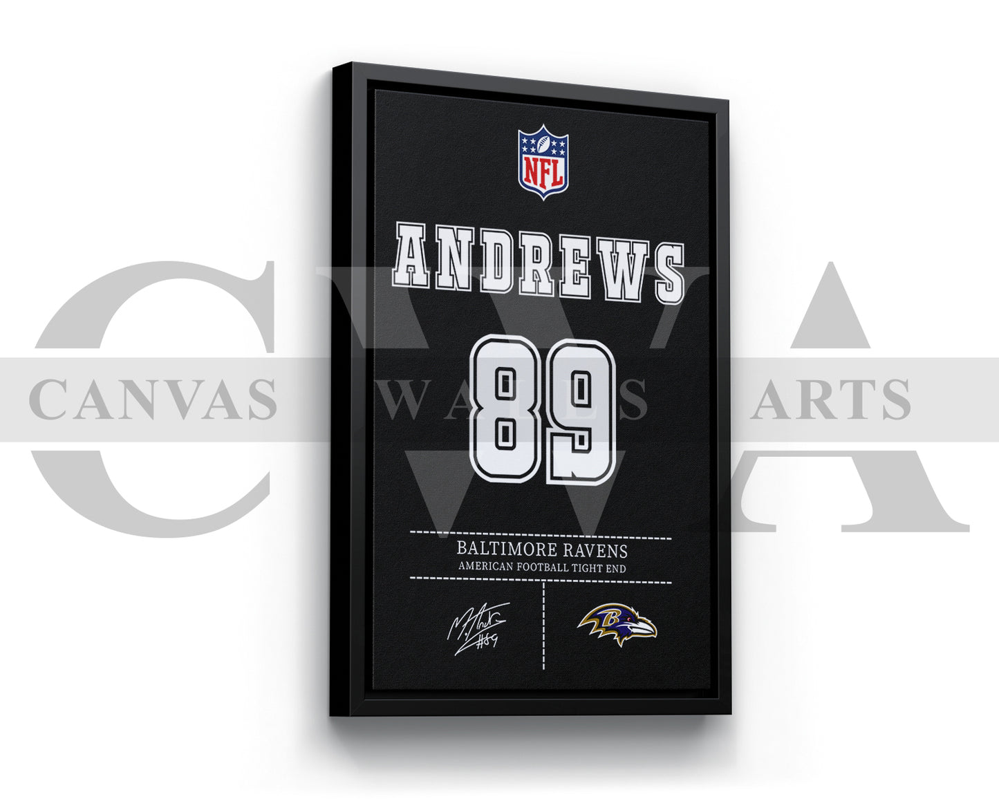 Mark Andrews Jersey Canvas Wall Art NFL Jersey Poster Print American Football Jersey Canvas Print