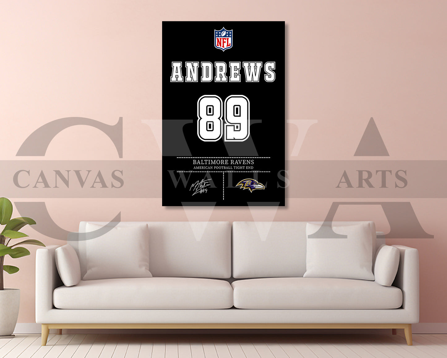 Mark Andrews Jersey Canvas Wall Art NFL Jersey Poster Print American Football Jersey Canvas Print