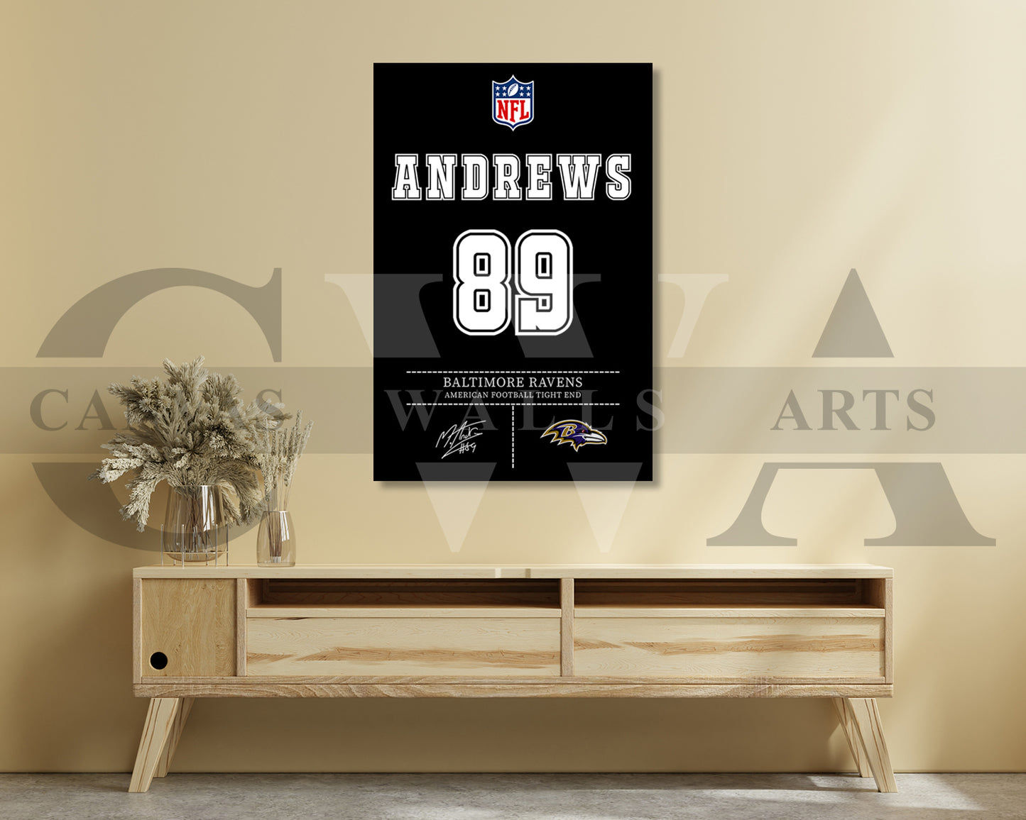 Mark Andrews Jersey Canvas Wall Art NFL Jersey Poster Print American Football Jersey Canvas Print