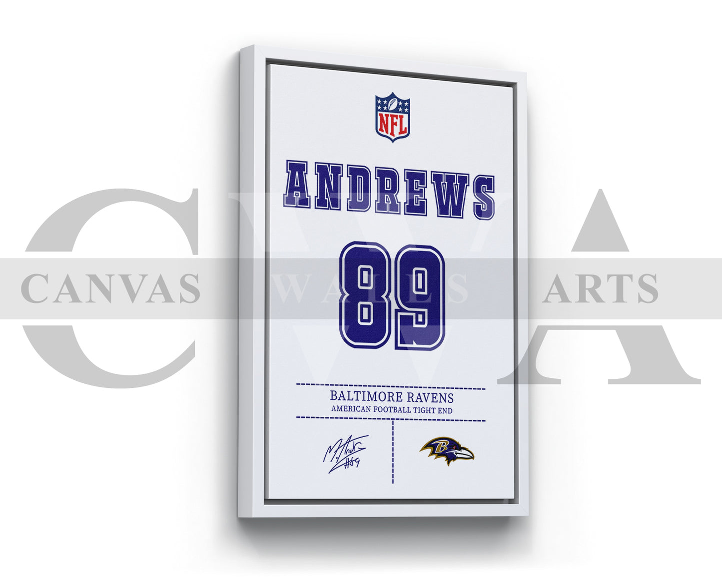 Mark Andrews Jersey Canvas Wall Art NFL Jersey Poster Print American Football Sports Canvas Print