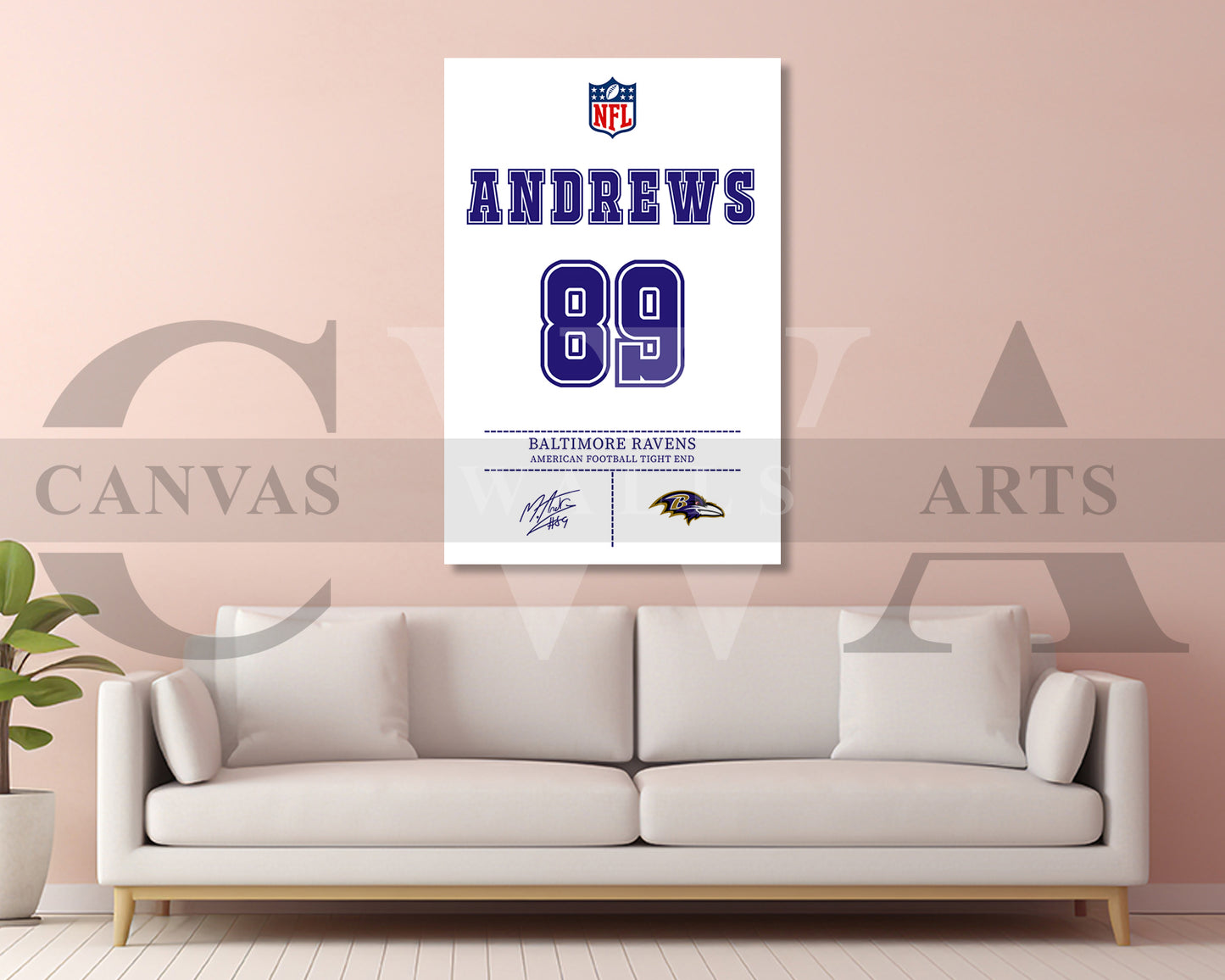Mark Andrews Jersey Canvas Wall Art NFL Jersey Poster Print American Football Sports Canvas Print
