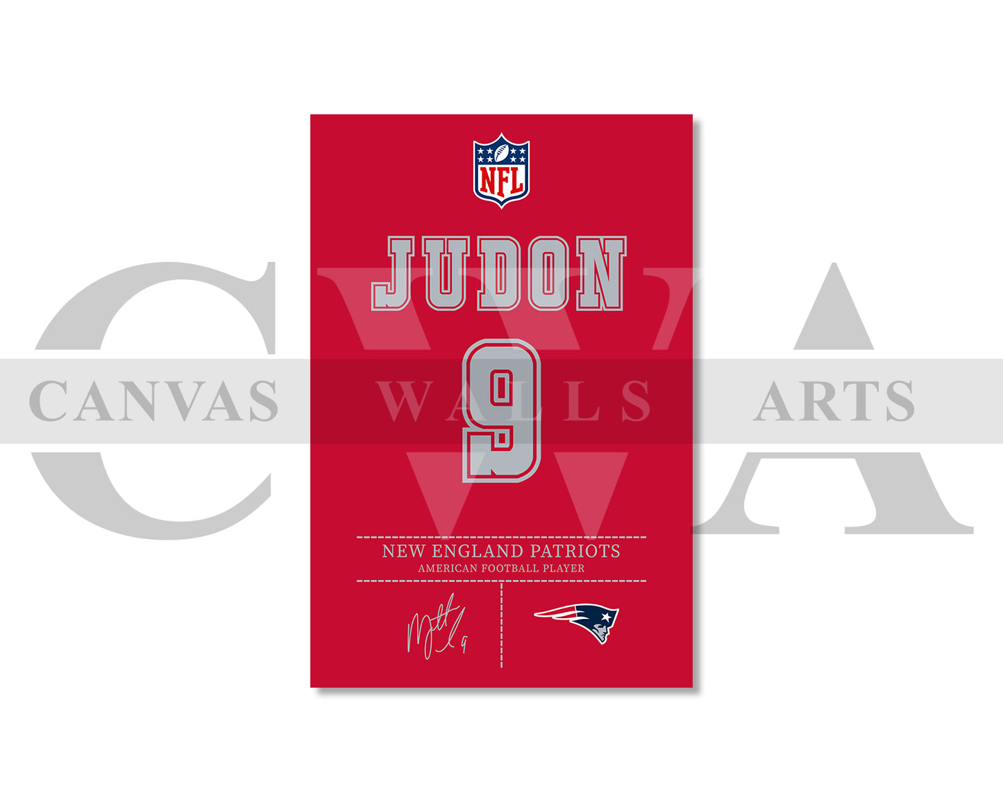Matthew Judon Jersey Canvas Wall Art NFL Jersey Poster Print American Football Sports Canvas Print