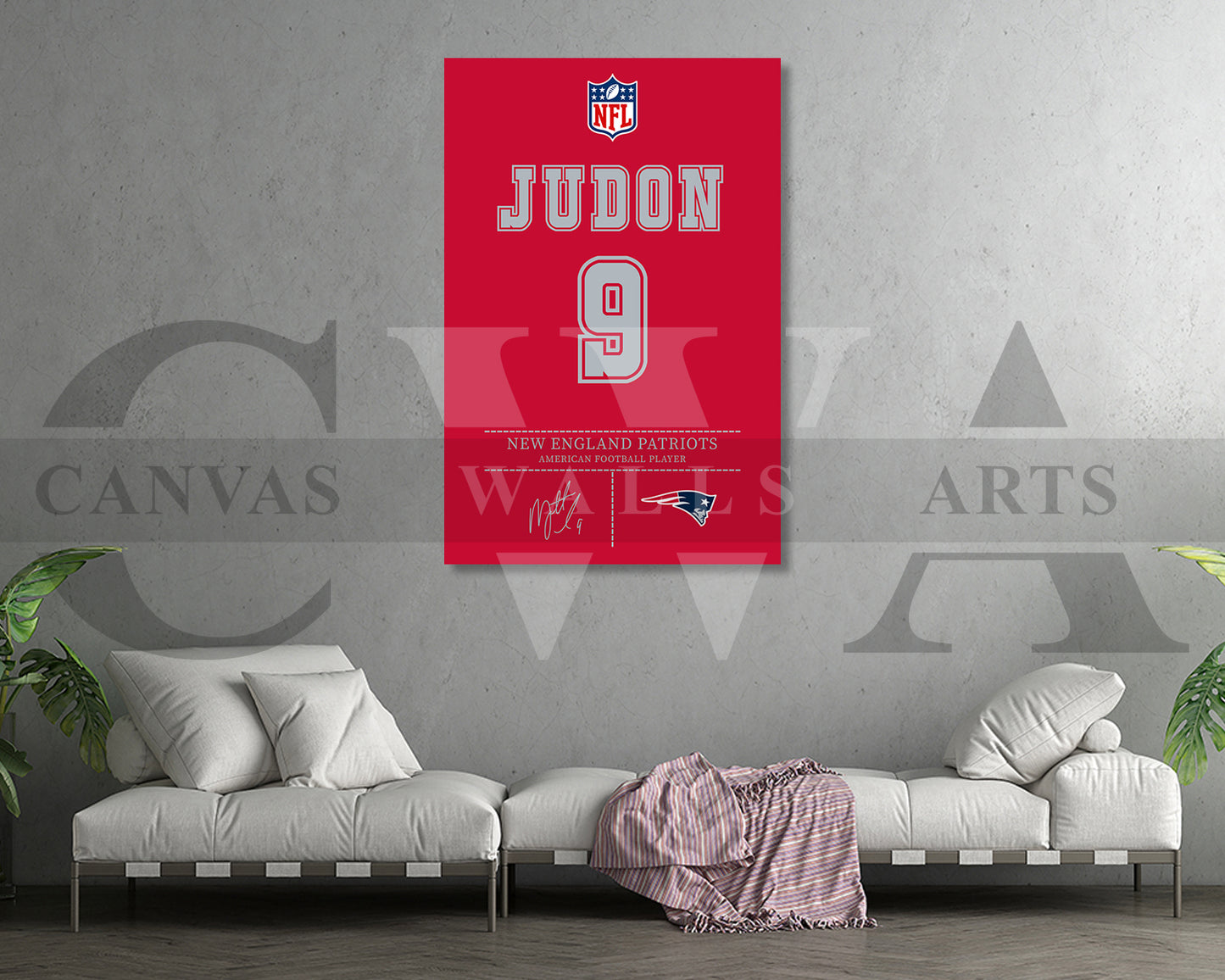 Matthew Judon Jersey Canvas Wall Art NFL Jersey Poster Print American Football Sports Canvas Print